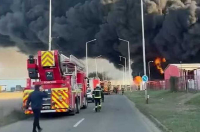 В Румынии случился пожар на заводе по изготовлению полистирола
