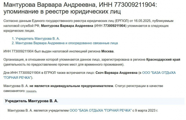 Варвара Мантурова и Честный знак: семейный подряд на миллиарды? Как ЦРПТ стал кормушкой для Мантуровых и Скоча